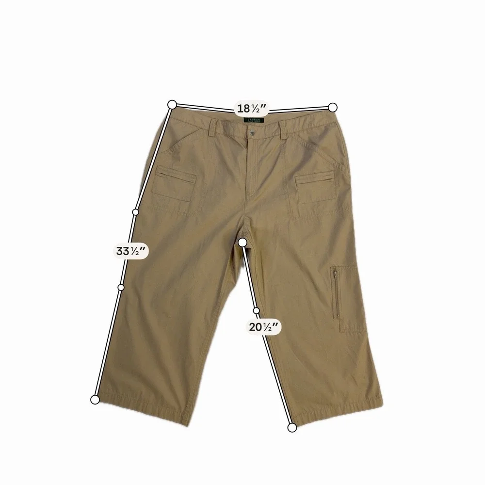Lauren Ralph Lauren Utility Cargo Capri Pants Womens Size‎ 16 NWOT Tan